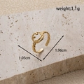 Adjustable gold smiley face stainless steel ring on natural stone background - Smiley Face Open Ring