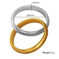 Two-piece gold and silver vintage style flexible snake bone cuff bracelets 12mm wide - SZ28 Double Loop / Gold Steel Double
