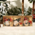 Set di ciondoli natalizi gnomi in legno con motivi a quadri in una scatola regalo - Stile Vecchio senza Volto (Q-J36) / Set da 9 Pezzi