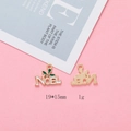 Christmas NOEL letter alloy enamel pendant in festive gold, white, green and red colors - NOEL Letter (F306-1) / 10 Pieces/Pack (19*15mm)