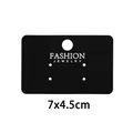 Matte black jewelry earring card with Fashion Jewelry text in 7x4.5cm size - Black Printed Display Card (05T01H) / Medium