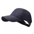 Navy blue quick-dry ponytail baseball cap with breathable mesh and back opening design - Adjustable / Navy Blue