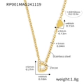 Gold stainless steel necklace with letter D and heart pendant, dimensions 410+60mm - Letter D Necklace (RP001) / Gold
