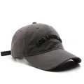 Dark grey cotton baseball cap with black LOS ANGELES 3D embroidery and curved brim - Gray