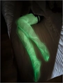Collants résille vert fluo avec motif serpent brillant dans l'obscurité pour fête - Taille unique / Filet de Serpent Vert Lumineux