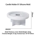 Stampo in silicone bianco per portacandele a spirale con misure precise delle dimensioni - Stampo Portacandele 01