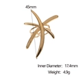 Gedetailleerde afmetingen van gouden libelring met 17,4 mm binnendiameter en 4,9 g gewicht - Kruislings Geometrische Stijl / Goud