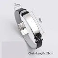 Men's retro stainless steel mesh bracelet with polished metal plate, 21cm chain length - KZ13-Mesh-Silver