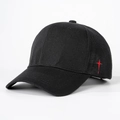 Casquette de baseball noire en coton avec logo étoile rouge brodé et visière incurvée homme - Taille unique / Noir LOGO Rouge