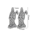 Silver grim reaper with scythe stainless steel pendant for necklaces, 25mm height - Steel-25mm