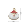 Detail view of Santa Claus alloy pendant with 2.0cm height and 1.7cm width dimensions - 2377 Red White Santa