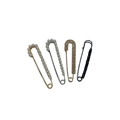 Elegant four-piece decorative safety pin set with pearls and rhinestones in gold and silver - No. 22 Pin 4-Piece Set