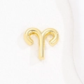 Macro shot of polished gold Aries zodiac pendant with a smooth balloon bubble finish - Aries / Pendant Only (Without Chain)