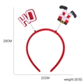 Red Christmas headband featuring Santa legs and HO letters design for party costumes - Style K (Upside Down Santa Legs)