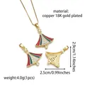 Christmas tree pendant in 18K gold plated copper with red and green enamel and crystals - Christmas Tree Style A