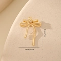 Macro detail of gold bow charm with center flower and rhinestone, 2.5cm size reference - Flower Style MYYX00633 / Gold