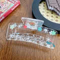 Clear acrylic hair claw clip featuring festive reindeer and snowflake holiday patterns - Reindeer Print (10CM)