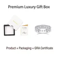 Moissanit Eternity Ring in Silber mit GRA-Zertifikat und eleganter Schmuckbox - US 7 / 925 Sterling Silber Moissanit Ring + Schubladenschachtel + Zertifikatsset