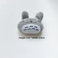 Detail showing plush Totoro charm dimensions at H 7cm and W 6.8cm with grey fabric - Grey Totoro (Back Opening)