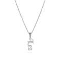 Silver finish stainless steel zodiac necklace with Old English letter pendant - Silver Leo