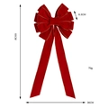 Large 65cm red velvet Christmas bow with gold edges for holiday tree decoration - 65cm x 36cm
