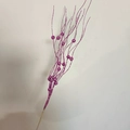 Sparkling purple artificial glitter stems with beads for festive holiday decoration - With Berries / Purple
