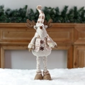 Renna di Natale in peluche con cappello a righe e gilet con fiocchi di neve decorativo - Stile Alce