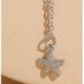 Collana con pendente a stella in argento e zirconi scintillanti su fondo materico - Stella Marina Cicciotta (XL2422) / Argento