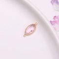 Golden marquise-cut pink crystal pendant connector for DIY jewelry handcrafts - Pink