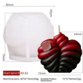 Spiral heart silicone candle mold with precise 80x60x73mm size and gradient finish candle - Heart Spiral C XX-61