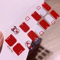 Autocollants nail art de Noël SDA-005 avec motifs de rennes rouges mignons - Style Renne de Dessin Animé Rouge Blanc (SDA-005)