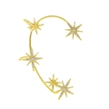Eleganter goldener Ohrmanschette mit funkelnden Strasssteinen und Nordstern-Akzenten - Stil F Gold Rechte Seite (6683)