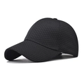 Black checkered baseball cap for men and women with a minimalist 6-panel design - Adjustable / Black