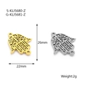 Hamsa Hand stainless steel pendants in gold and silver finish, 26mm x 22mm size - Style 7