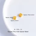 DIY gold square spacer beads with matte texture for jewelry making, 4x4x2.5mm size - Square 4mm (1pc)