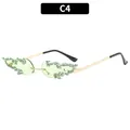 Gafas de sol de llama sin montura en verde claro con lujosos adornos de pedrería - Verde Claro