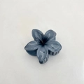 Translucent dark grey-blue frangipani flower hair claw clip with glossy resin finish - Medium Approx 6x5x3.8cm / Light Gray