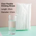 Confezione da 100 cannucce flessibili monouso in plastica, lunghezza 20cm trasparenti - Cannucce Flessibili Trasparenti (100 Pezzi Sacco)