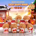 Afro-style Nine-Tailed Fox resin figure in festive red and gold finish - Happy Joyful Horse-Set of 6