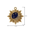 Golden sun and blue enamel moon charm with rhinestones for DIY jewelry making - Rhinestone Star Accessory