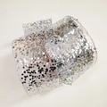 Sparkling silver sequin chiffon ribbon for Christmas tree decoration and gift wrapping - 6.3CM Silver Full Sequins Length 9m