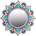 DIY Mandala diamond painting compact mirror with colorful rhinestones and floral pattern - JZ-01 Mandala Floral / Single-sided (No Stand)