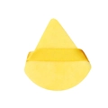 Soft yellow triangular powder puff with a matching ribbon strap for makeup setting - Yellow Triangle