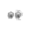 Silberne sternförmige Edelstahlperle 7,5x7mm für DIY-Schmuck mit 1,5mm Lochung - Pentagramm / Stahlfarben