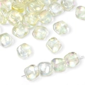 Irregular square iridescent gradient glass beads for DIY bracelet jewelry making - Crystal Yellow