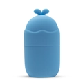 Ice blue silicone face ice roller with cute sprout design for cooling massage - Rabbit Model - Deep Sea Blue