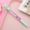Creative quicksand gel pen in purple glitter and light blue with white reindeer antlers - Antler Green