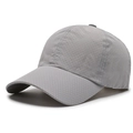 Breathable grey mesh baseball cap for summer sports with quick-dry fabric and sun protection - Light Gray