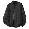Chaqueta bomber ligera negra para hombre con bolsillo táctico y puños acanalados - M / Negro