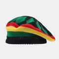 Detalle macro del gorro de punto estilo Rasta con rayas de colores y textura gruesa - M(56-58cm) / Boina Zigzag de Empalme de Color Reggae (2#)